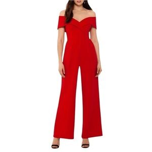 XSCAPE Off-The-Shoulder Sweetheart Jumpsuit